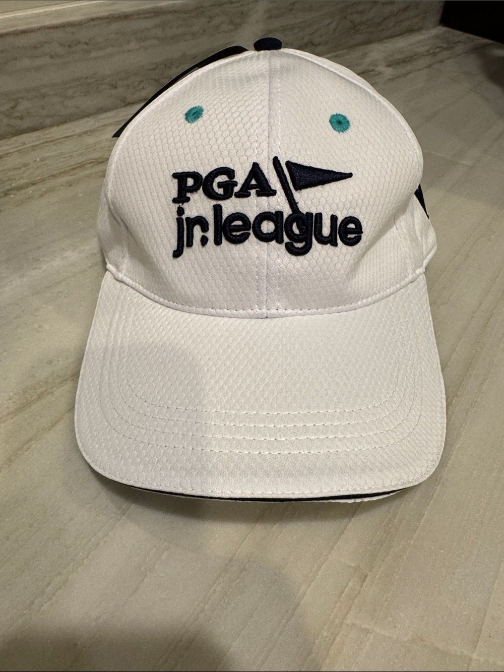 NWT White PGA Jr. League Kids golf hat adjustable